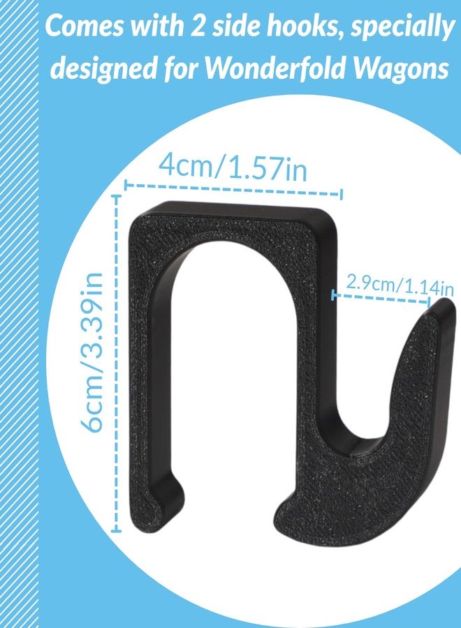 Goqeut 6PCS Multipurpose Side Hooks, Stroller Hooks for Bags Wonderfold Wagon W4 & W2, Hang Everything Within Reach, 30 lb Weight Capacity Upgraded - Image 2